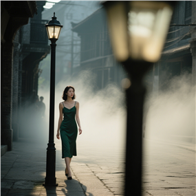 电影美学街头氛围感美女写真图片